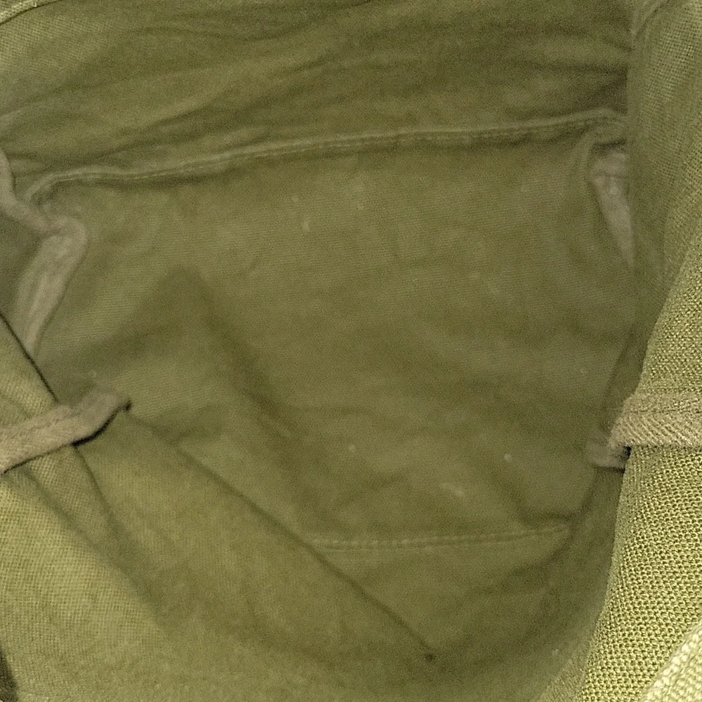 Baggu Olive Green Canvas Drawstring Backpack